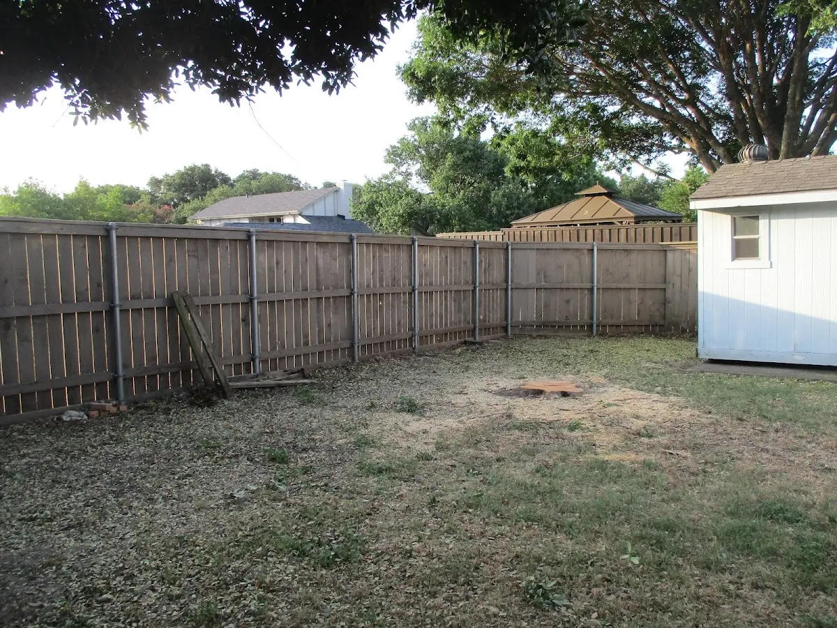 Cleared yard after professional tree removal in Pawnee Rock